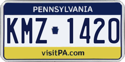 PA license plate KMZ1420