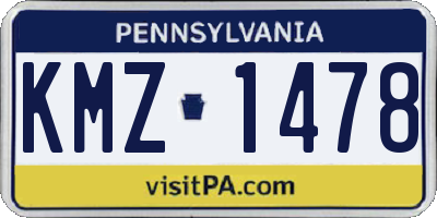 PA license plate KMZ1478