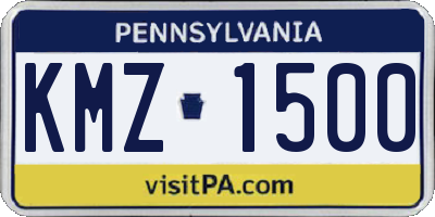 PA license plate KMZ1500