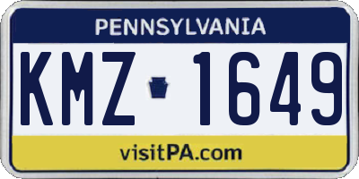 PA license plate KMZ1649