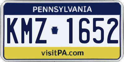 PA license plate KMZ1652