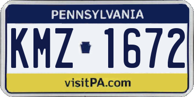 PA license plate KMZ1672