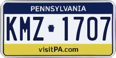PA license plate KMZ1707