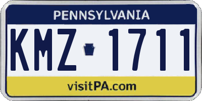 PA license plate KMZ1711