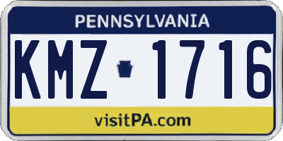 PA license plate KMZ1716