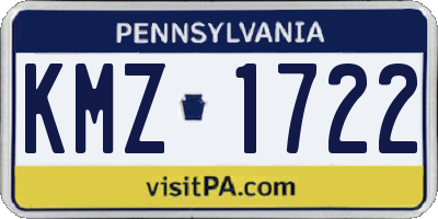 PA license plate KMZ1722