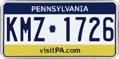 PA license plate KMZ1726