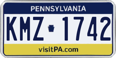 PA license plate KMZ1742