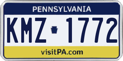 PA license plate KMZ1772