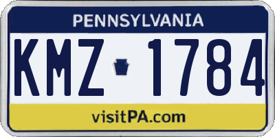 PA license plate KMZ1784