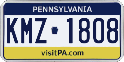 PA license plate KMZ1808
