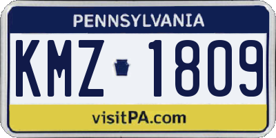 PA license plate KMZ1809