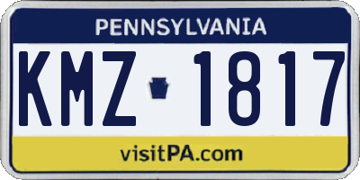 PA license plate KMZ1817