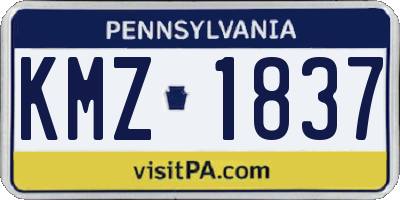 PA license plate KMZ1837