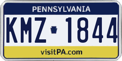 PA license plate KMZ1844