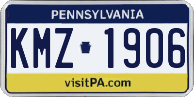 PA license plate KMZ1906