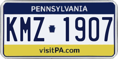 PA license plate KMZ1907