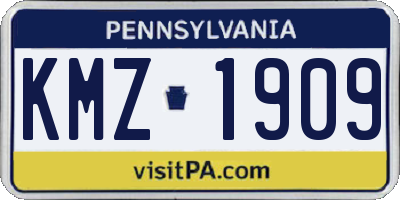 PA license plate KMZ1909