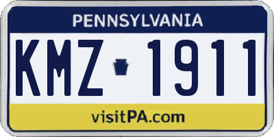 PA license plate KMZ1911