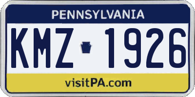 PA license plate KMZ1926