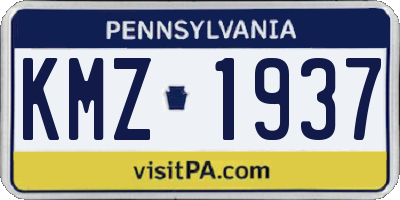 PA license plate KMZ1937