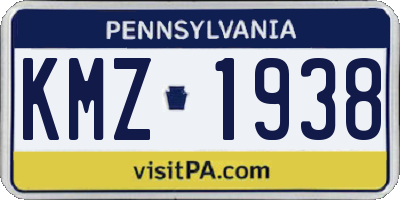 PA license plate KMZ1938