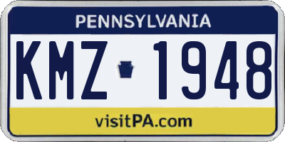 PA license plate KMZ1948