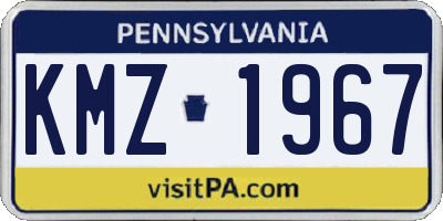 PA license plate KMZ1967