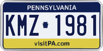 PA license plate KMZ1981