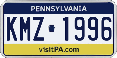 PA license plate KMZ1996
