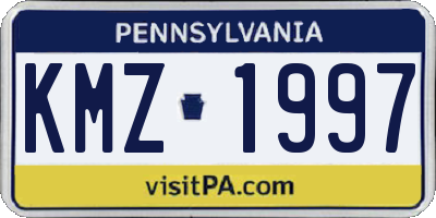 PA license plate KMZ1997