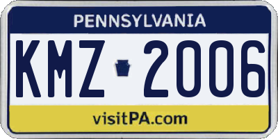 PA license plate KMZ2006