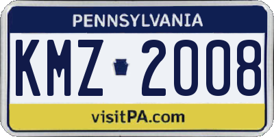 PA license plate KMZ2008