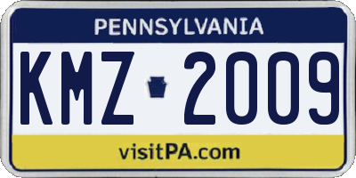 PA license plate KMZ2009