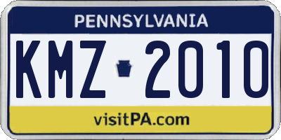 PA license plate KMZ2010