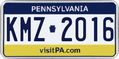 PA license plate KMZ2016