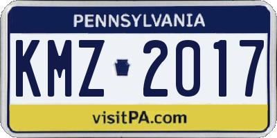 PA license plate KMZ2017