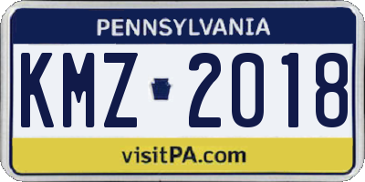 PA license plate KMZ2018