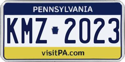 PA license plate KMZ2023