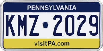 PA license plate KMZ2029