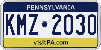 PA license plate KMZ2030