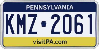 PA license plate KMZ2061