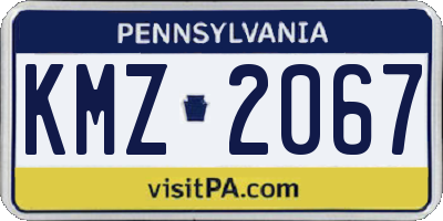 PA license plate KMZ2067