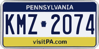 PA license plate KMZ2074