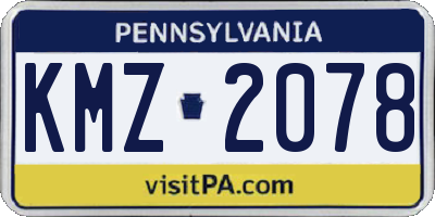 PA license plate KMZ2078