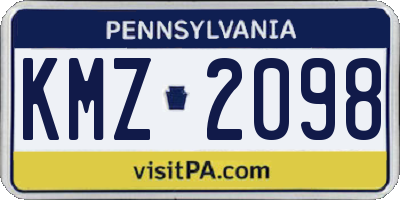 PA license plate KMZ2098