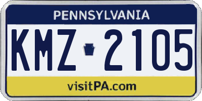 PA license plate KMZ2105