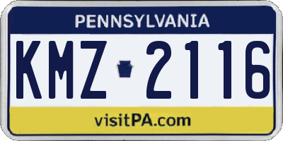 PA license plate KMZ2116