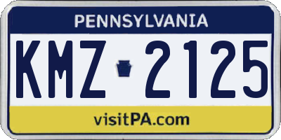 PA license plate KMZ2125