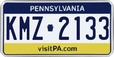 PA license plate KMZ2133